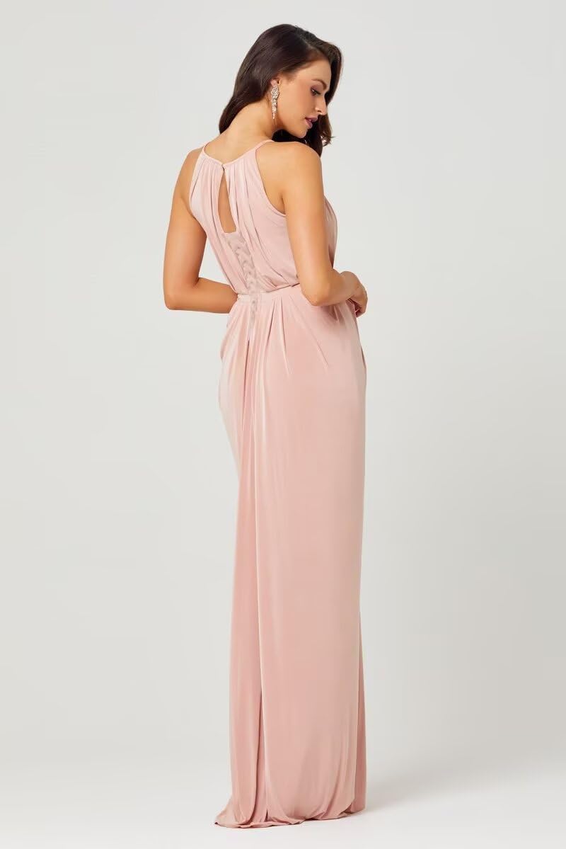 Long Chiffon Bridesmaid Dresses for Women Halter Pleated Corset Wedding Guest Dress Sleeveless Formal Gown