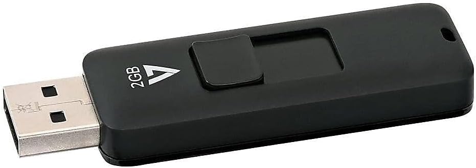 2GB USB 2.0 Flash Drive with Retractable USB Connector - VF22GAR-3N, Black