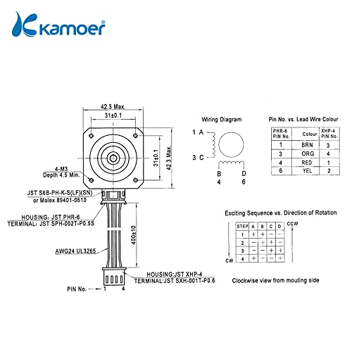 Image of Kamoer KPHM400-ST Stepper Motor Peristaltic Pump 24V Variable 0~400ml /min | High Flow Speed Lab Liquid Dosing Pump BPT Tubing 4.8mmx8.0mm(IDxOD)