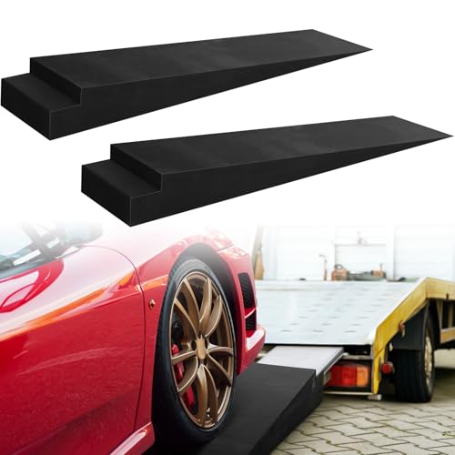 Leinuosen 2 Pcs 7 H Trailer Ramp EVA 5.5 Degree Approach Angle Low Profile Car Ramps for Trailers Racing Cars Sports Cars(74 L x 14 W x 7 H)