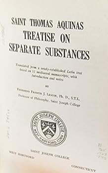 Hardcover Saint Thomas Aquinas Treatise on Separate Substances Book