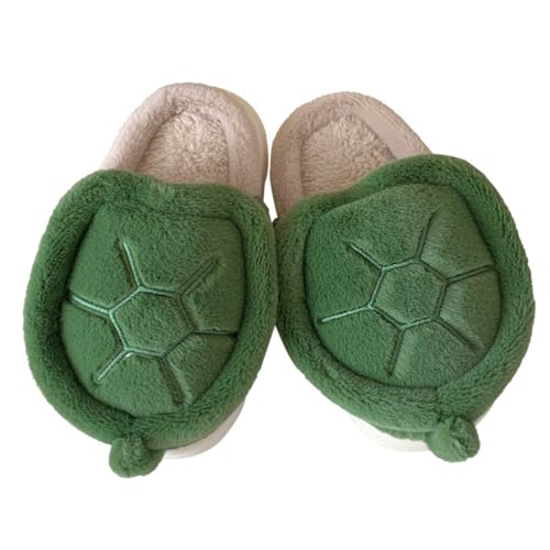 Women's Plush Cute Turtle Slippers Comfortable Men's Anti slip Home Thick Sole Winter and Autumn Cotton Slippers