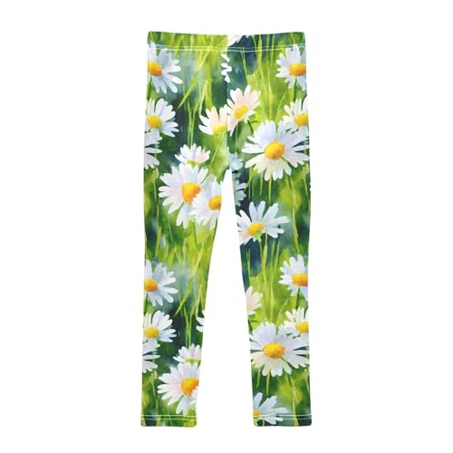 Daisy Painting Girls Leggings Soft Stretch Workout Yoga Dance Pants for Kids Casual Tights2