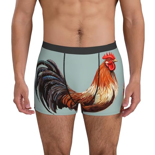 Chicken Print Men's Underwear Moisture Wicking Boxer Briefs Performance Stretch Boxers Trunks for Men 7