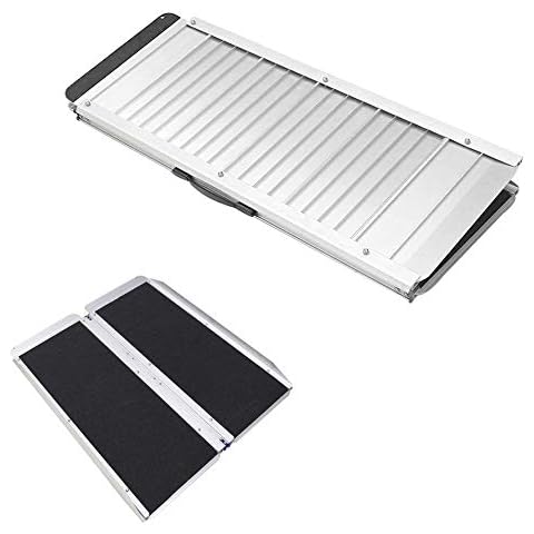 MZTYH Wheelchair Ramp Folding X1, Suitcase Ramps Lightweight Mobile Scooter Carrying With Non-Slip Surface, Length Optional (5 Ft / 6 Ft) Cover