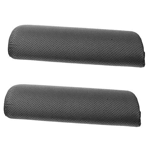ULDIGI 2個 オフィスレストマット オフィスデスクのフットレスト 腰枕 フットスツールクッション ソファ用レッグレスト 足の休息 ひざ下枕 机の足の下 半月寝枕 Black ポリエステル綿