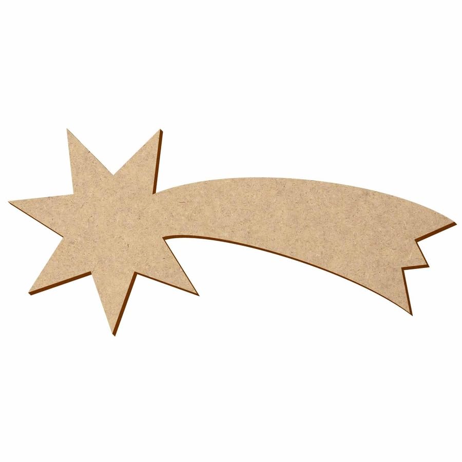 Estrella fugaz de madera MDF - Manualidades para decoración 5-50cm, Pack con: 1 unidad, Ancho: 50cm