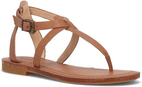Frye Taylor Women's Sandals - Full-Grain Leather & Adjustable Ankle Strap - Padded Footbed with Low Heel - Flexible Outsole Flat Sandals - Lightweight Rubber Outsole for Flexibility