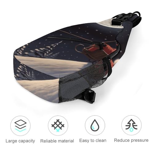 Morrales Crossbody Christmas Moon para Senderismo miniatura 5