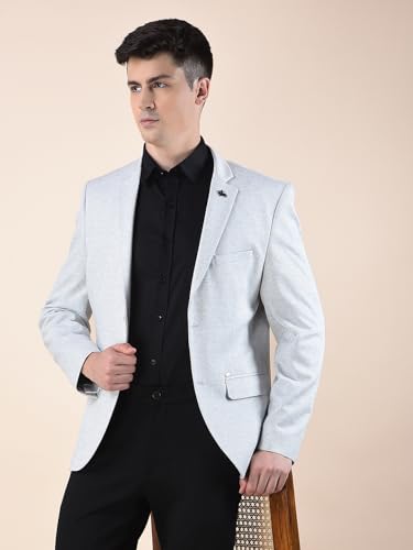 Image of Cantabil Blazer for Men | Premium Casual Blazer Slim Fit Notched Collar Terry Rayon Stretch Fabric Self Design Pattern (P MBZC00095)