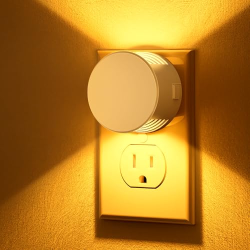 Image of Briignite Night Light [2 Pack], Night Lights Plug Into Wall, 3 Adjustable Brightness Levels, Dusk to Dawn Sensor, Soft Amber Glow, Ideal Night Light for Kids, Bedroom, Bathroom, Hallway, Nursery