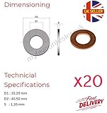 Unterlegscheibendurchmesser: 40,50 mm.