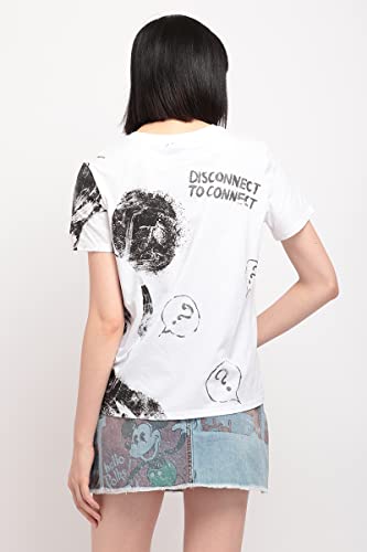 Desigual Womens Knit T-Shirt Short Sleeve T Shirt, Black, Small Us #TOP1