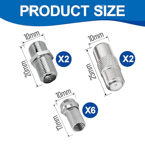 10 Pcs F Plug Connectors Waterproof Micro Screw,tv aerial connector,satellite cable connectors,coaxial cable connector,f connector to coax adapter,f type connector,Aerial Connectors