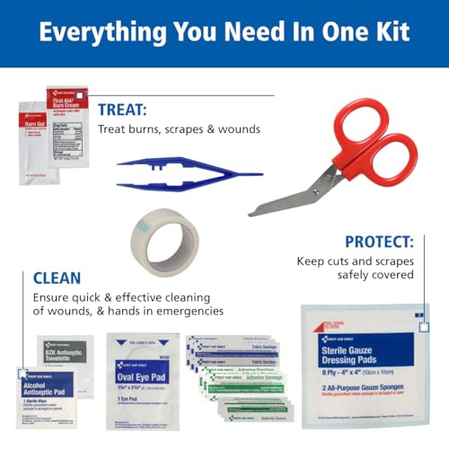 First Aid Only 298 Piece All-Purpose Emergency First Aid Kit for Home, Office, Car, Apartment, Dorm, and Camping, Travel-Friendly Compact Pouch Fits in Backpacks, Suitcases, Cabinets, and Drawers - Image 5
