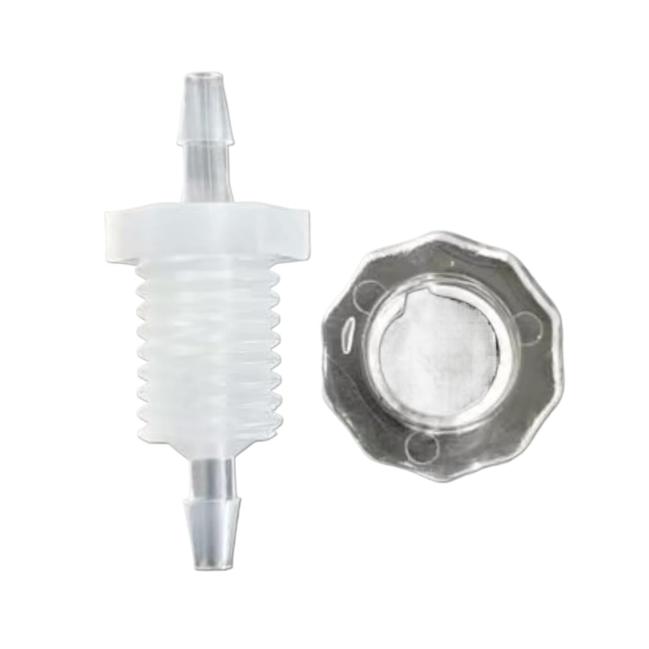 Straight Connectors, Plastic Tube Barb Connectors Thru-Bulk Bulkhead Fitting Male Nut Clear 25Pcs Multi Size(1.6mm 1/16inch 1/4-28unf)