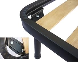 DOLCI SOGNI Set 4 Piedi Letto Acciaio Nero, Piedi per Rete a Doghe Universali a Doppio Bullone, Gambe Altezza 35 cm, Piedini Matrimoniale e Letto Singolo, 100% Made in Italy