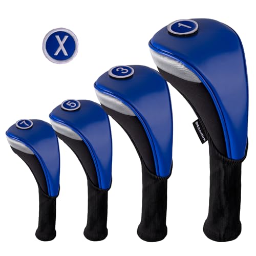 Housses de tête de club de golf Andux imperméables Lot de 4 protections PU 460cc