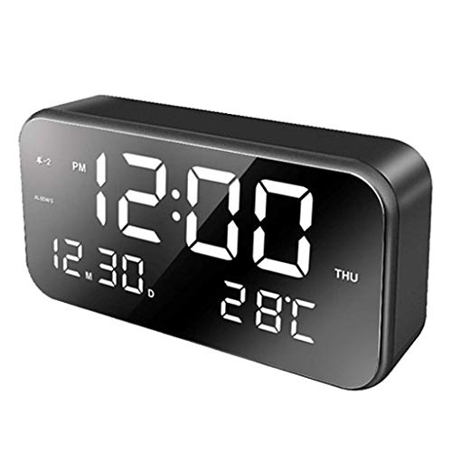 Digital Radio Wecker Bedside Mains Powered Einstellbare Helligkeit Led Spiegel Wecker Tragbare Festival Geschenke, D.