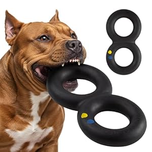Goughnuts — Dog Toys for Aggressive Chewers | Virtually Indestructible Pull Toy for Large Breeds Such as Pit Bulls and German Shepherds | Heavy Duty Tug Dog Toy | Large | Black