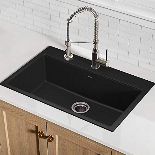 Kraus Kgd-412B Quarza Granite Kitchen Sink, 31.5 Inch, Black #TOP1