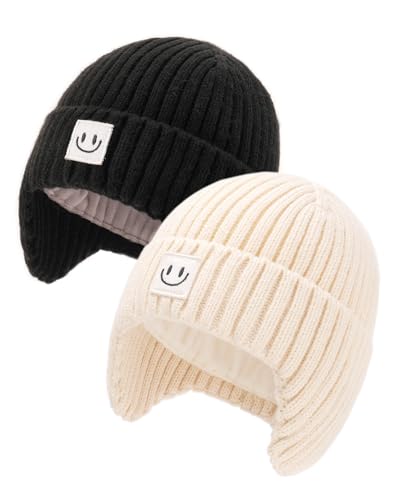 Image of FURTALK Baby Beanie Toddler Winter Warm Hat Infant Soft Fleece Lined with Earflap Cute Knit Kids Caps