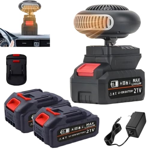 Portable Battery Powered Space Heater, Car Heater Runs on Batteries, Rechargeable Battery Operated...