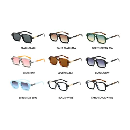 willochra Vintage Double Bridge Squar Flat Pilot Sunglasses Women Men Classic Retro 70s Stylish Frame UV400 Sunglasses F274