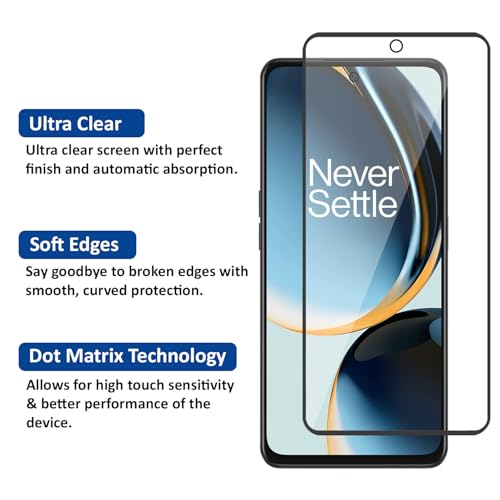 Image of AIBEX Tempered Glass for OnePlus Nord CE 3 Lite 5G / Realme 12X 5G / Realme 11X 5G | 9H Hardness | Anti-Glare & Anti-Fingerprint | Water Resistant | Edge-to-Edge Full Screen Protector | Bubble-Free