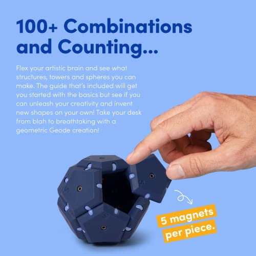 Speks Geode Matte Pentagons Magnetic Fidget Toy for Adults | Quiet Sensory Toy for Stress Relief & Anxiety, Office Desk ADHD Tool, Stocking Stuffer & Top Gadget Gift Idea | Space Cadet, 12-Piece Set - Thumbnail 4