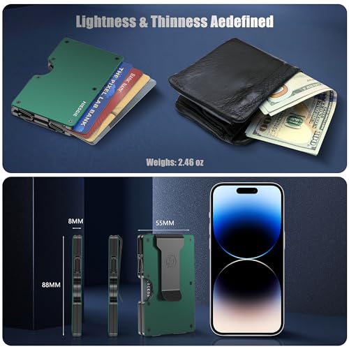 Image of Minimalist Wallets for Men | Eagle and American Flag | Aluminum RFID Blocking Metal Wallet | Front Pocket EDC Pull Wallet | Slim Tactical Wallet | Carbon Fiber Card Holder Money Case