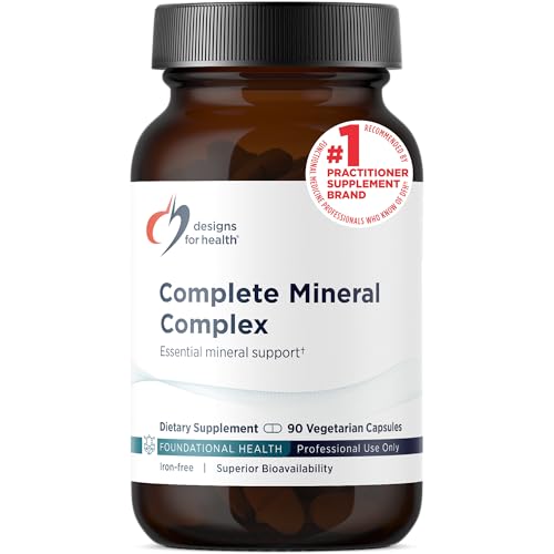 Designs for Health Complete Mineral Complex - Essential + Trace Minerals Supplement with Magnesium Malate, Chromium, Zinc + More - Iron-Free Multi Minerals Blend - Vegan + Gluten Free (90 Capsules)