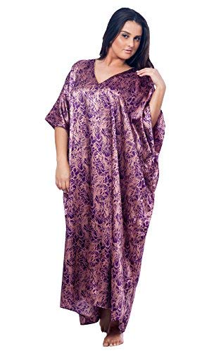 Up2date Fashion Caftan for Women in Violet Sea-grass Print, Style Caf-90