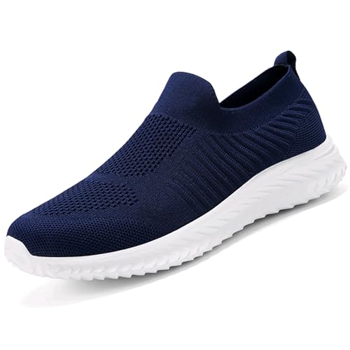 Image of Men's Breathable Knit Walking Tennis Gym Slip On Laceless Sneakers