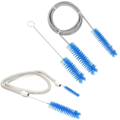 Image of CPAP Tube Cleaning Kit - 6.5Ft Flexible Stainless Steel Brush + 15 /19mm Spiral Head Compatible with CPAP Tubing 2-in-1 Cleaning Tool Set