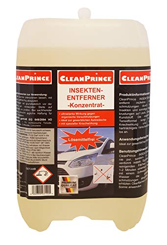 10 Litre Bidon Détachant pour Insectes Solvant Anti-insectes Lavage Voiture Nettoyant Prétraitement cleanprince Peinture Chrome Verre Plastique Lave-Auto Kfz Pkw Voler Anti- Ex Pollution