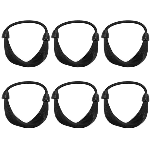 FRCOLOR 6pcs Wig Elastic Hair Band Xmas Hair Band Elastics Wig on Band Braided Tie Ties Mini s Ponytail Bands Headband Plastic