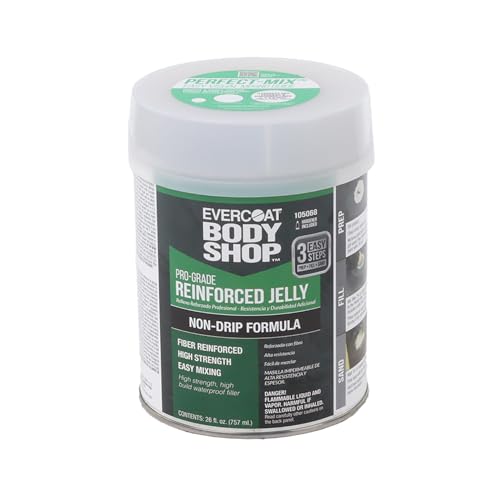 Evercoat Body Shop 105068 Pro-Grade Reinforced Jelly, Fast Drying Non-Drip, Multipurpose for Dents in Aluminum, Fiberglass &amp; More, Easy Mix Hardener Included 26 Fl Oz.