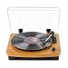 Musitrend LP 3-Speed Turntable with Built-in Stereo Speakers, Vintage Style Record Player Support Vinyl-to-MP3 Recording, RCA Output, Natural Wood