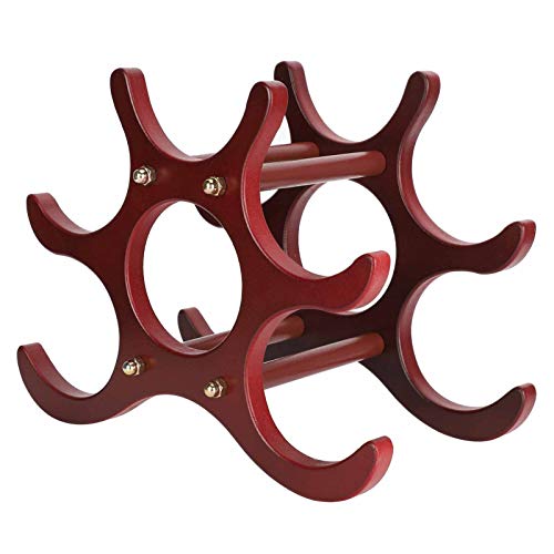 Soporte vertical de madera para botellas de vino miniatura 1