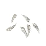 Abalorios de plata envejecida para joyería L2QH0B con alas de ángel, para manualidades, manualidades, manualidades