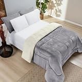 Edredom Coberdrom Queen Cobertor Grosso Sherpa Pele Carneiro Peludo Casal Queen Grande 2,20 x 2,40m (Cinza)