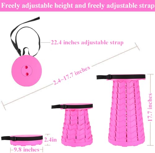 Image of Fishboy Upgraded Collapsible Stool, 400lbs Max Weight, Lightweight But Sturdy, Portable Retractable Folding Telescoping Foldable Camping Stool for Adults Outdoor Fishing Hiking BBQ