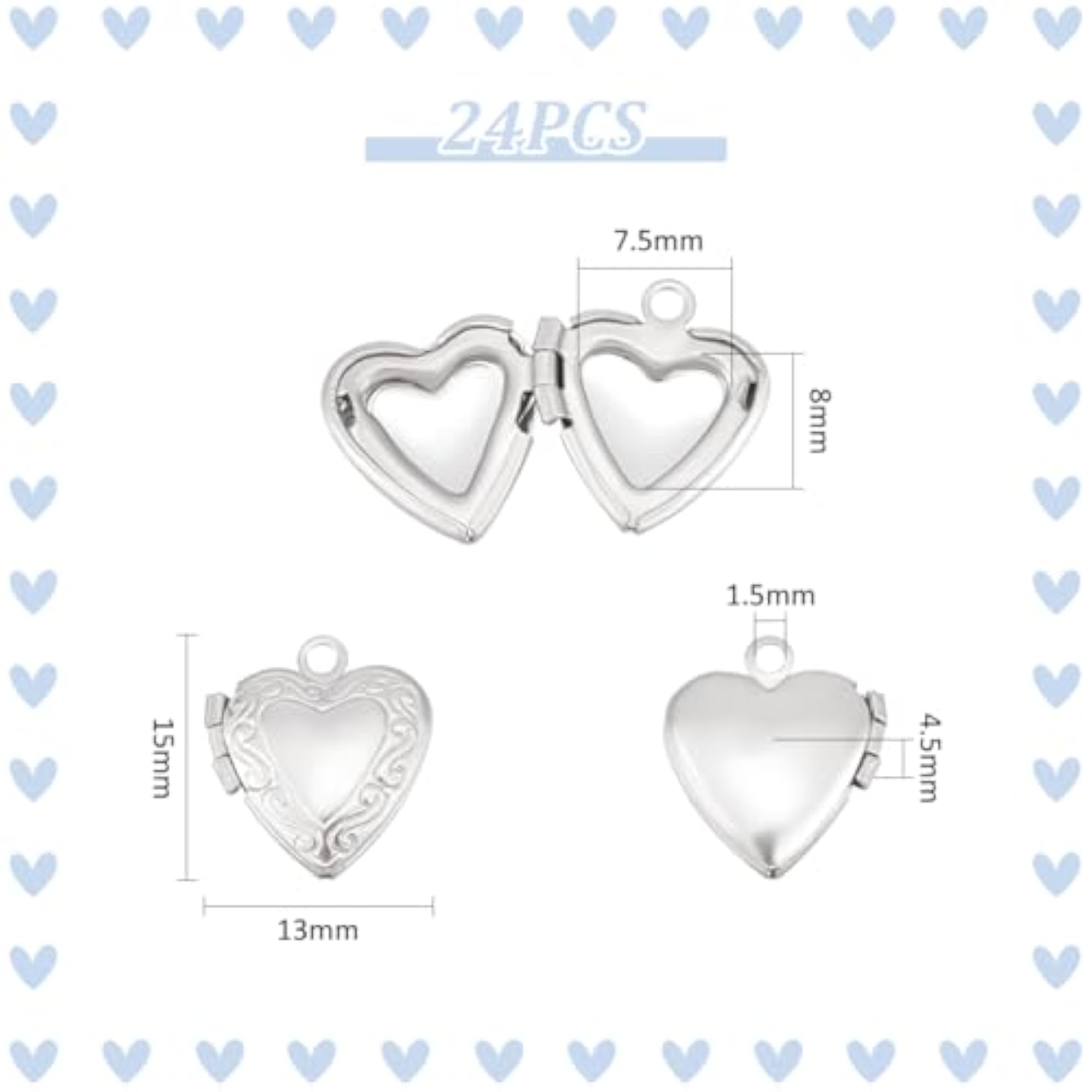 Stainless Steel Heart Locket Pendants for DIY Memorial Necklace