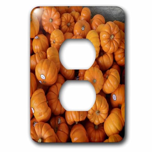 Cache-prise avec mini citrouilles orange pour camoufler les prises murales tristes