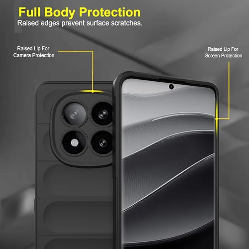 Image of Zapcase Back Case Cover for Mi Redmi Note 14 Pro Plus 5G | Compatible for Mi Redmi Note 14 Pro Plus 5G Back Cover | Liquid Silicon Magic Case with Camera Protection | Black