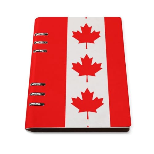 Carnet A5 en cuir drapeau canadien rechargeable pour notes de bureau