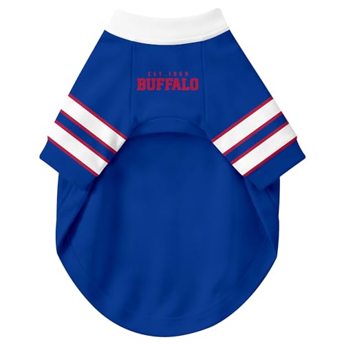 Image of Buffalo Dog Clothes Jersey Style Personalized Pet T Shirt with Custom Name Number for Small Medium Large Dogs