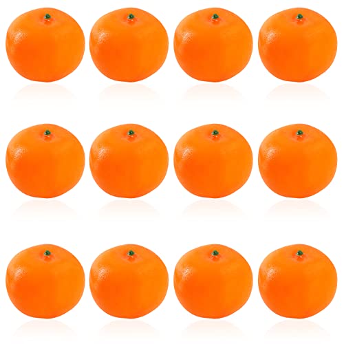 Dakuan 12 Pcs Fake Oranges, Simulated Plastic Orange, Artificial Oranges, Decorative Fruit Tray, Used For Furniture Decoration, Decorations For Kitchen, Window Display And Photo Props(2.36×2.95 Inch) #TOP11