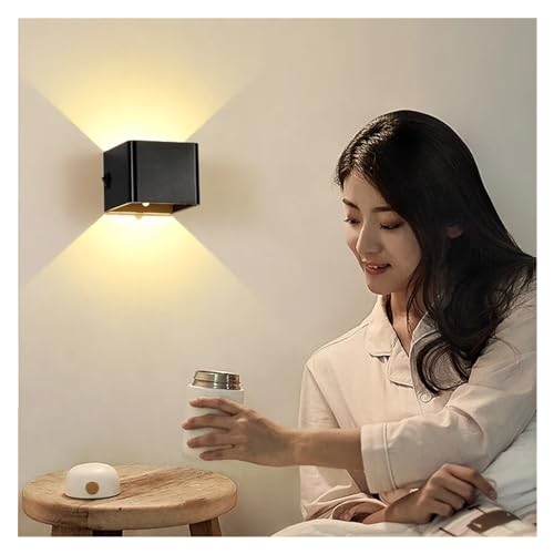 Aplique de pared LED recargable de madera con sensor de movimiento para dormitorio 2